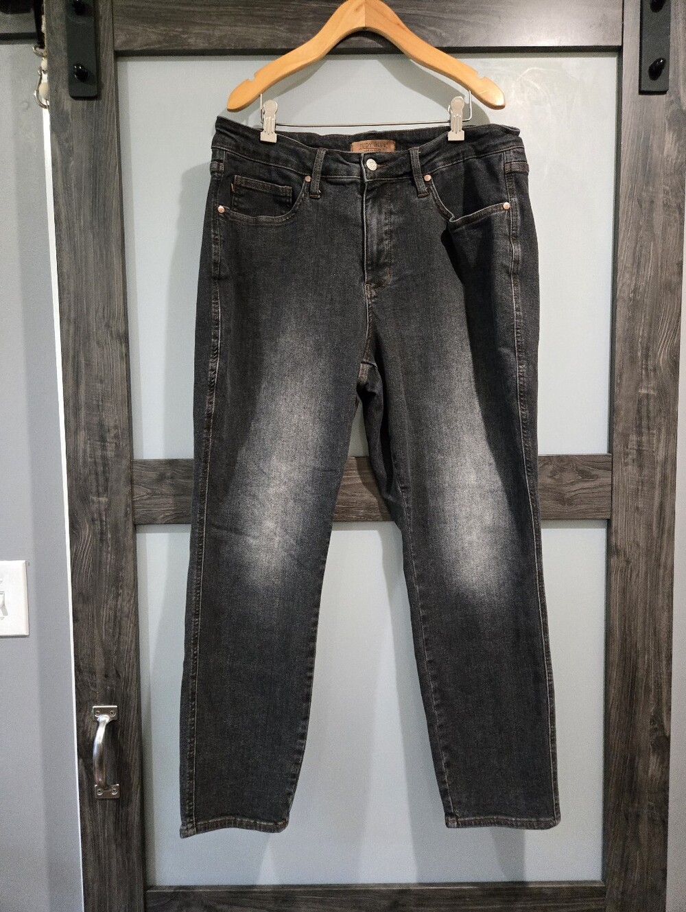 Judy Blue Tummy Control Jeans 18W Black Slim Fit Stretch‎ Mid Rise Denim Plus